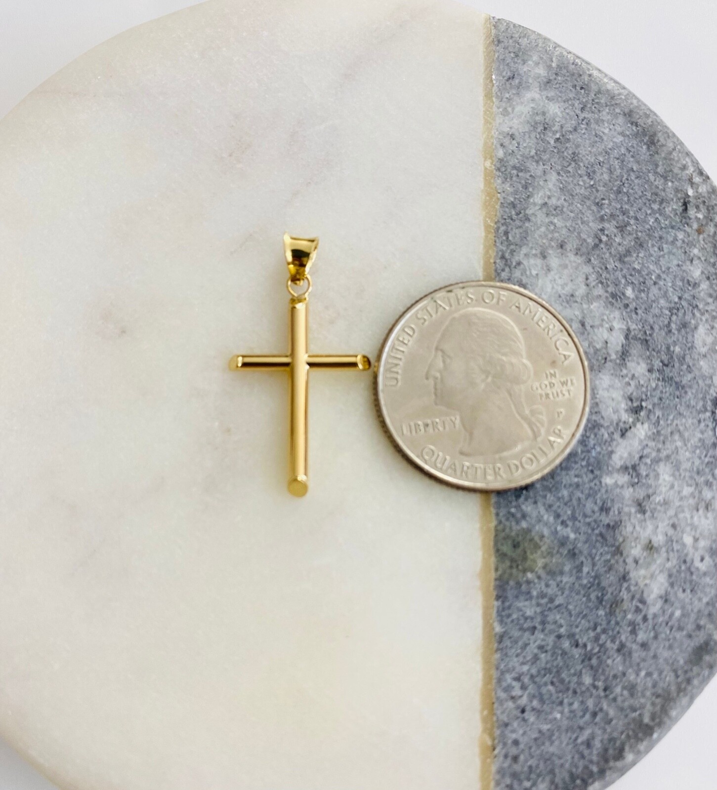 14K Real Gold Crucifix, 30mm / 1.18 inches Cross Pendant- 14K Gold Cross – PT881