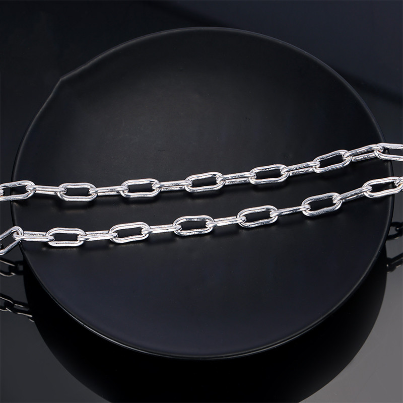 925 Sterling Silver Paperclip Chain Paperclip Necklace 3mm Free Shipping