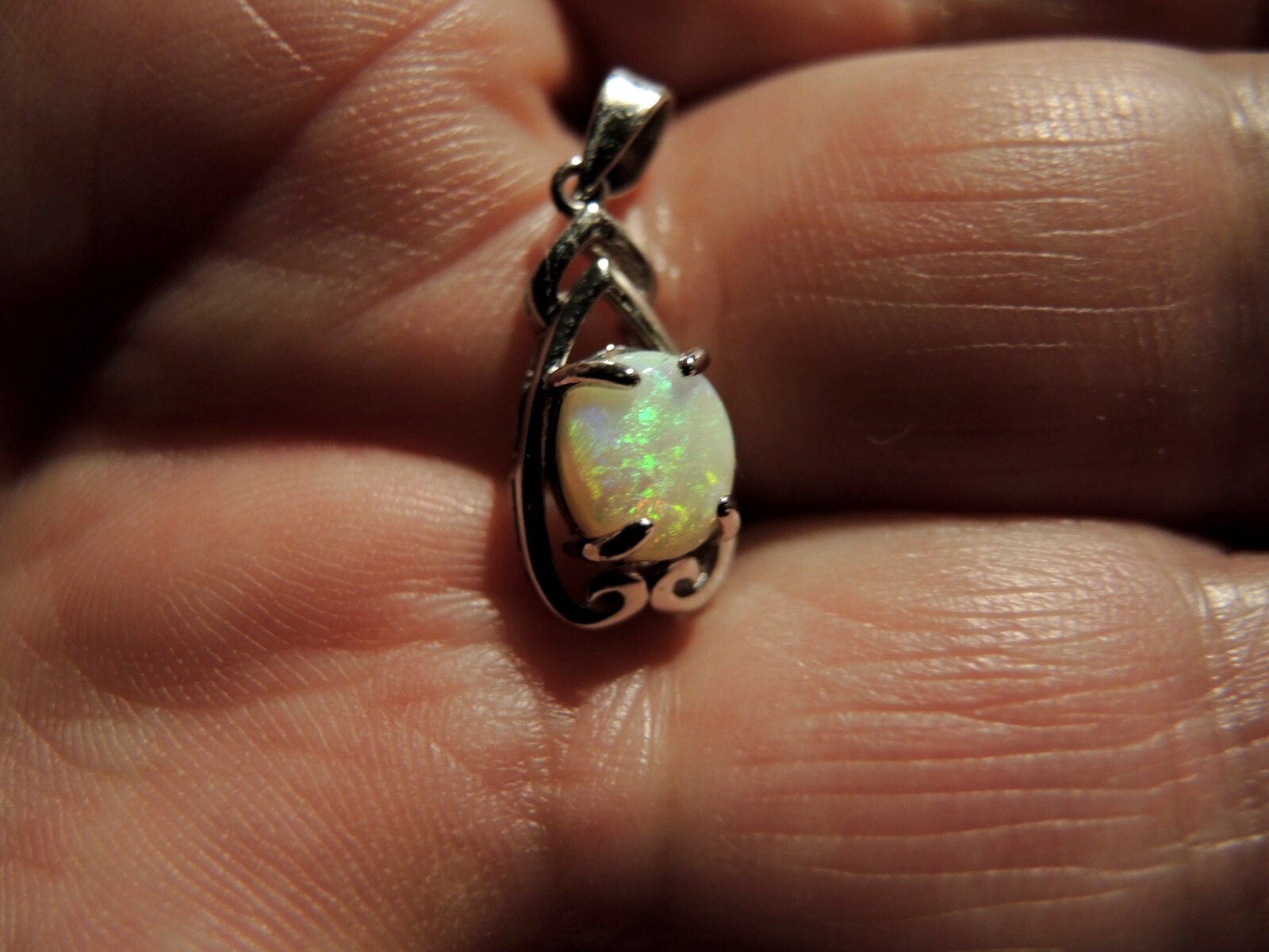 Australian Solid Semi-Crystal Opal Pendant