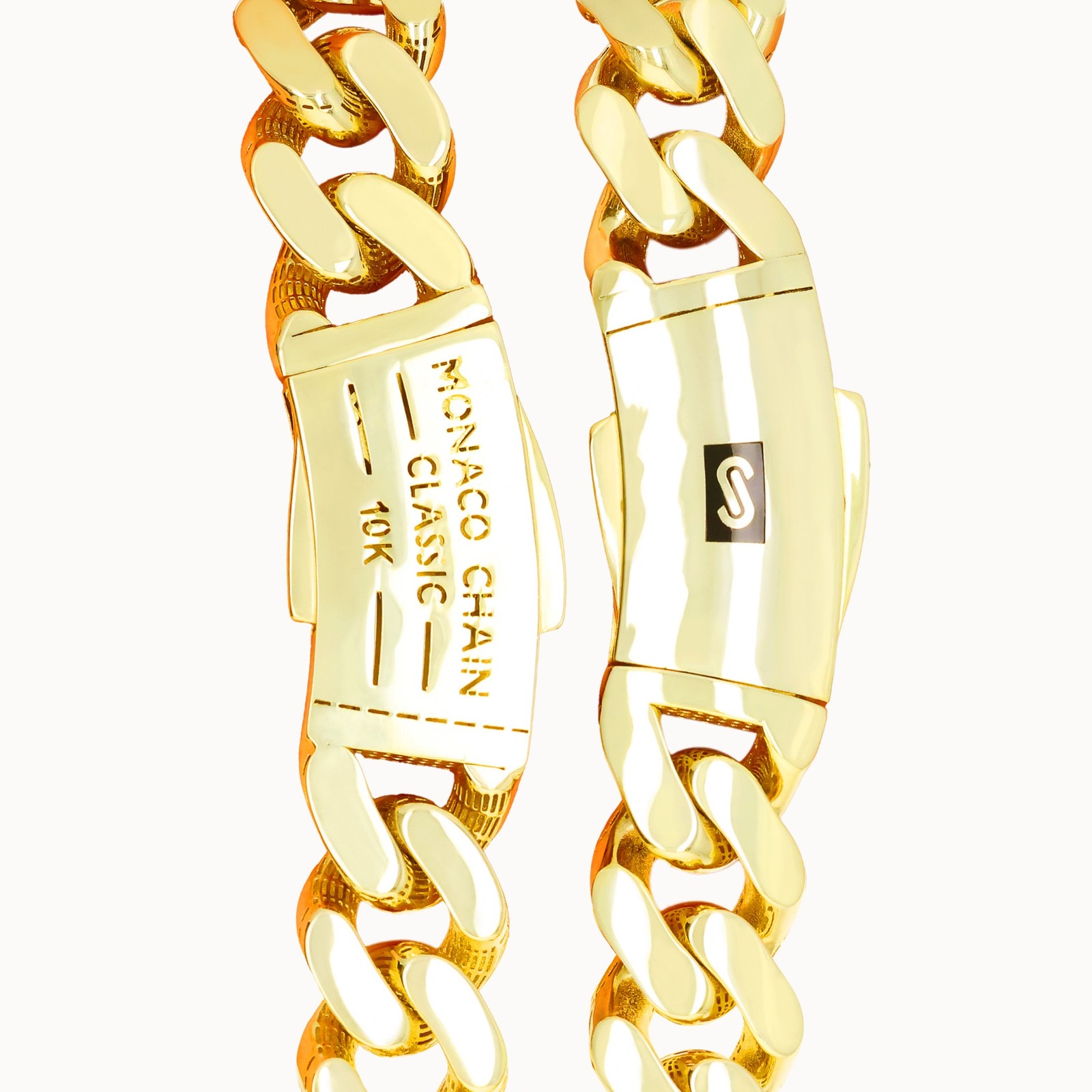 10K Yellow Gold Miami Cuban Royal Monaco Chain 6mm-20mm Necklace Bracelet 7″-30″