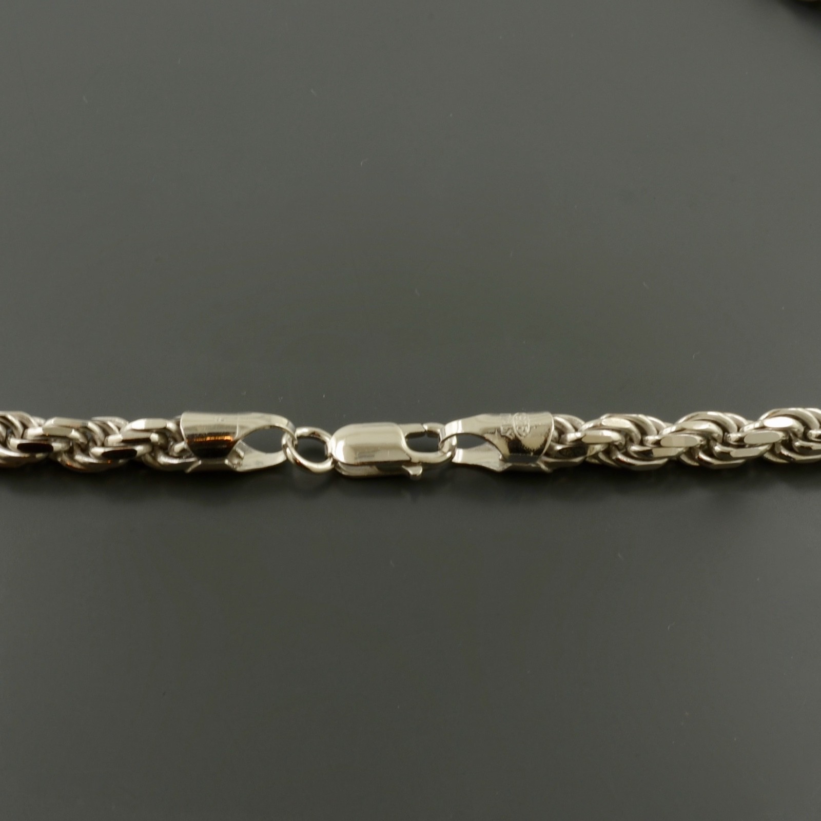 .925 STERLING SILVER RHODIUM PLATED 6.0MM CLASSIC ROPE CHAIN 24 INCH NECKLACE