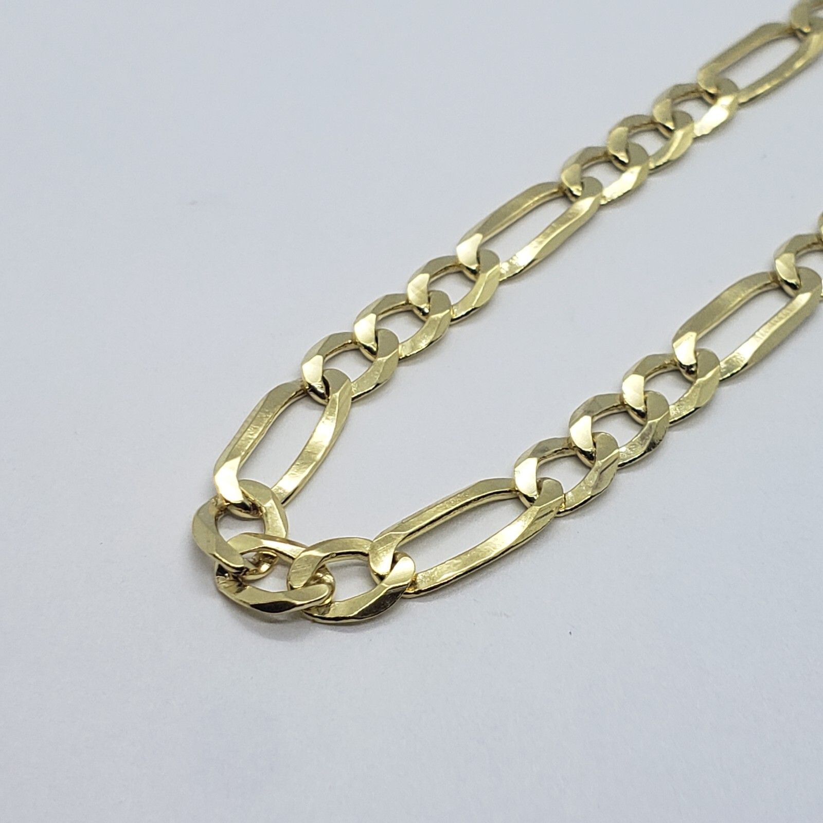 Authentic 14K Solid Gold Figaro Link Chain Men Women 6.5mm~7mm Necklace 7″~30″