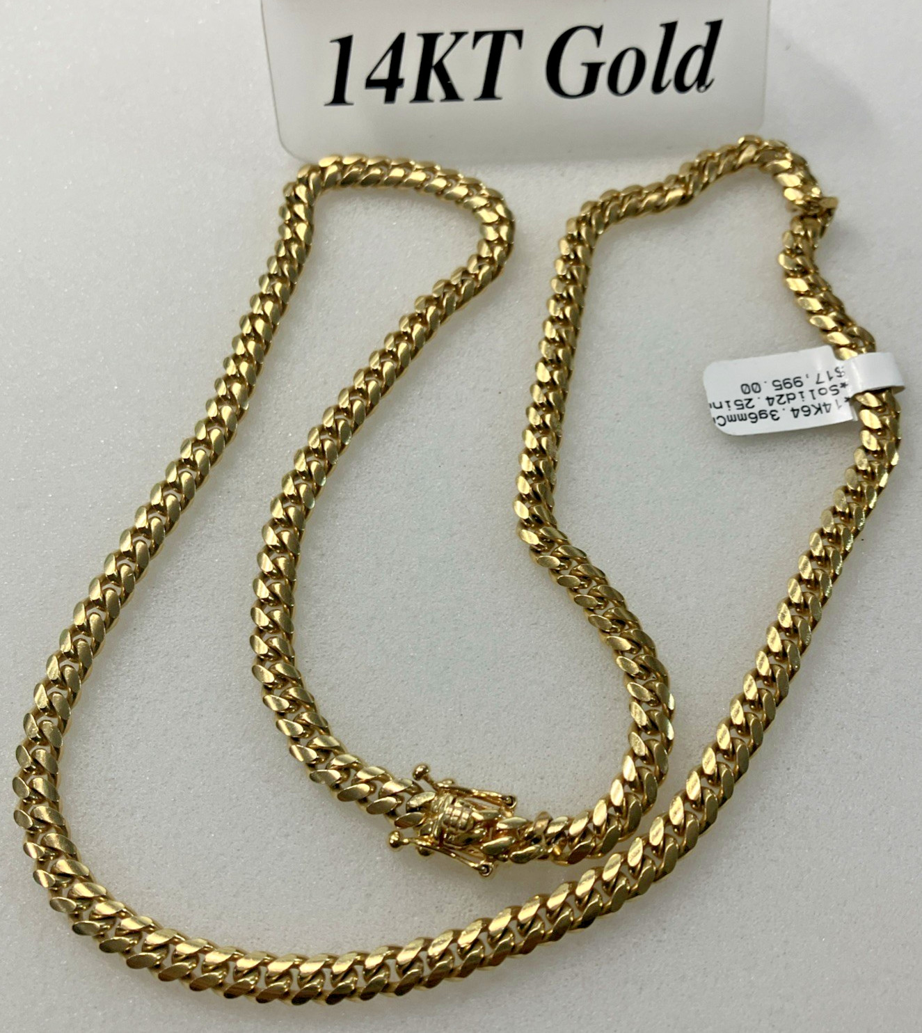 14kt Real Gold Solid Cuban Chain 64.25grams 5.85mm 24.25” M Brand New w/Tag 14K