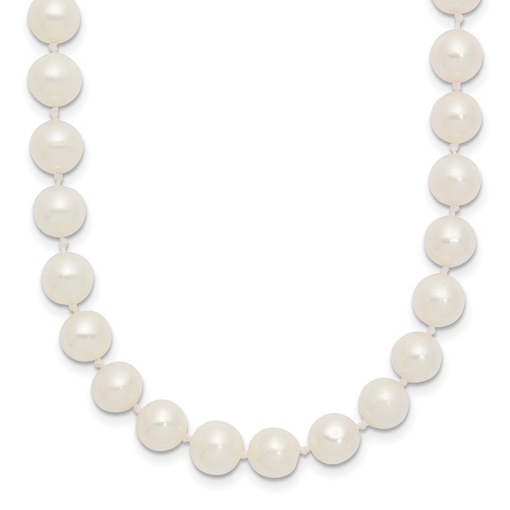 14k Yellow Gold 6-7mm White Near-Round Freshwater Cultured Pearl Necklace 28 In