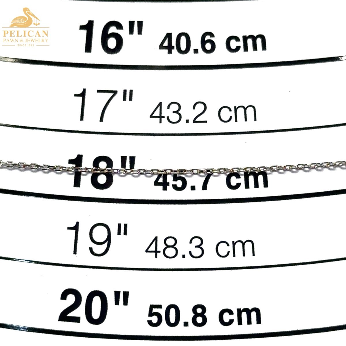 18″ Dainty Sterling Silver Link Chain Adjustable Length (M) (PSH044039)