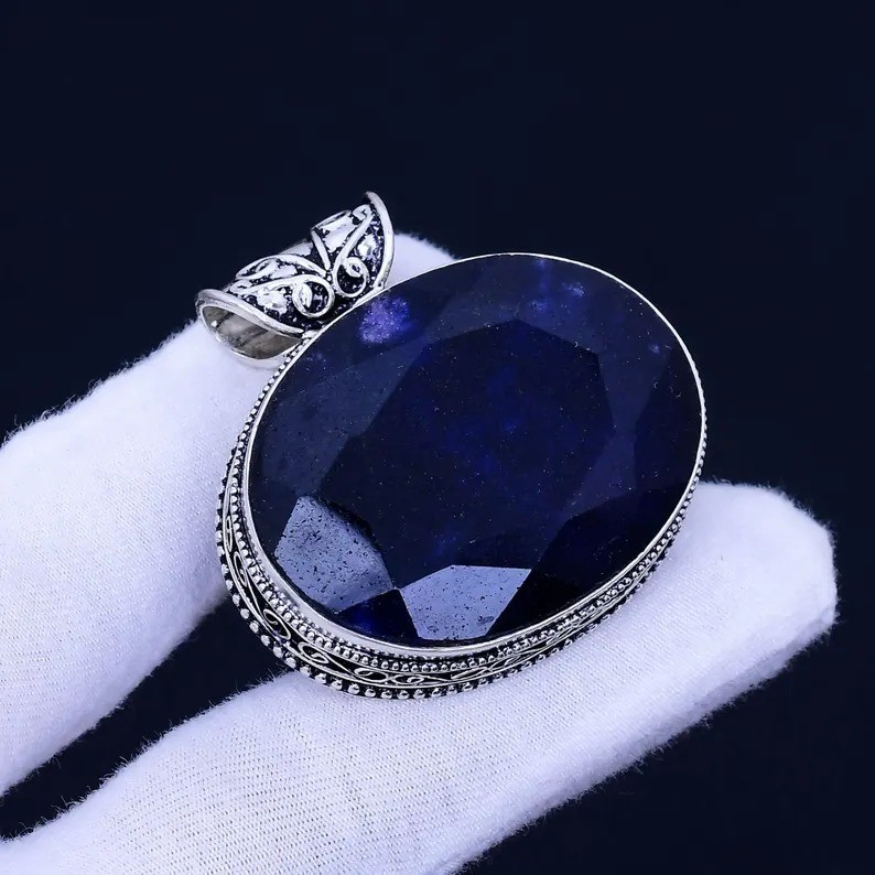 Handmade Tanzanite Pendant: 925 Sterling Silver Bohemian Jewelry