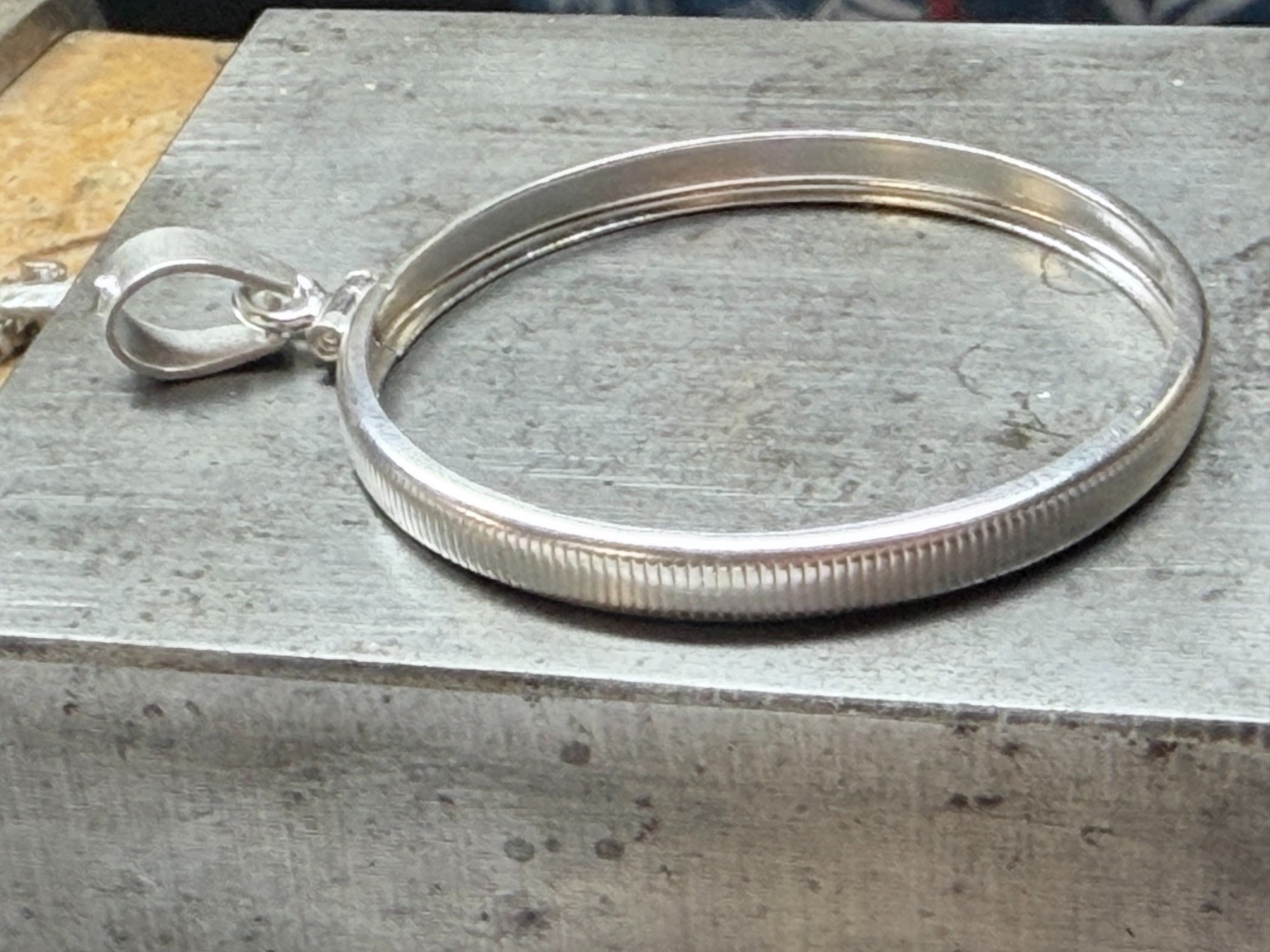 38mm Sterling Silver Bezel Pendant for Morgan Silver Dollar