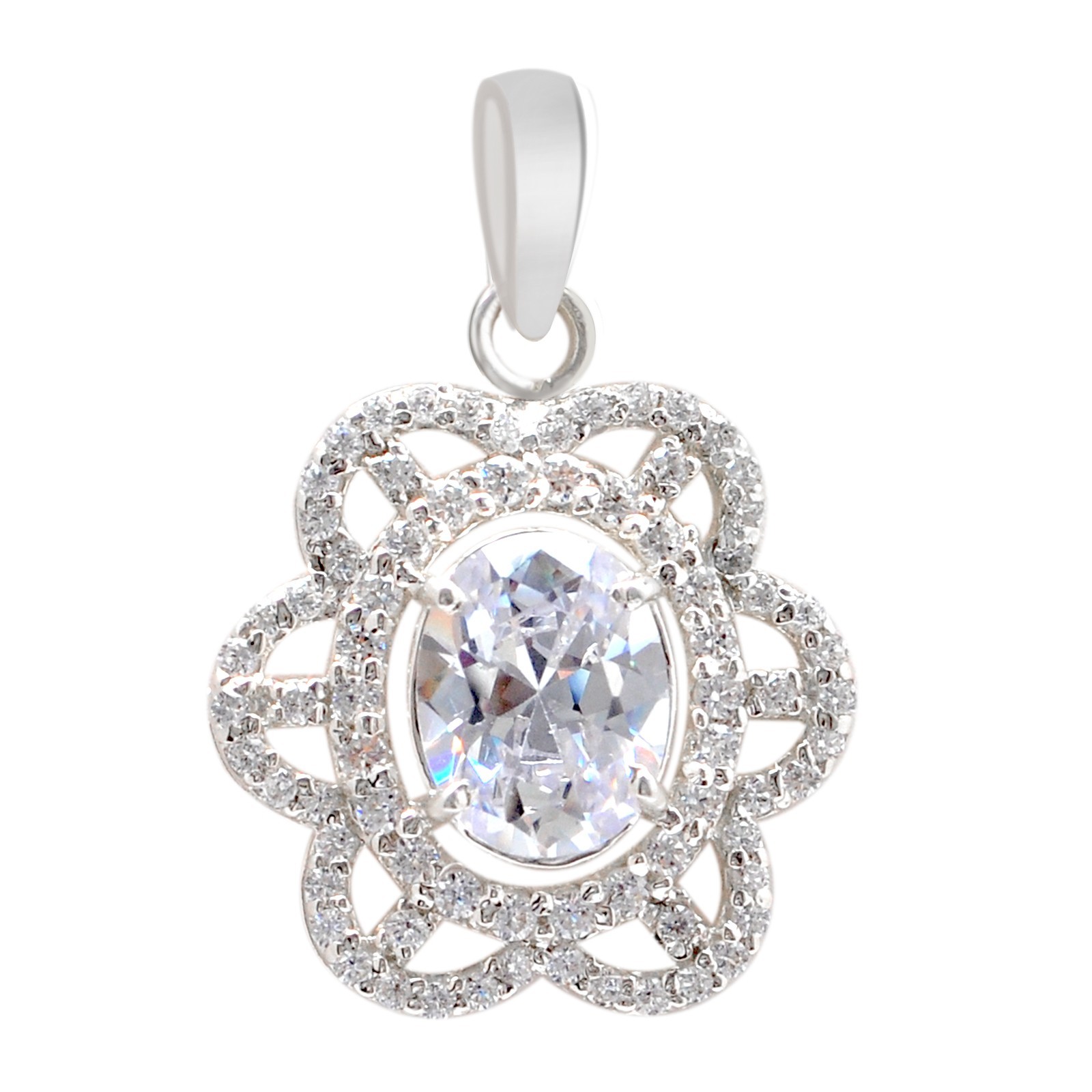 D/VVS1 2.50 Carats Oval Shape Women’s Pendant In 925 Silver – Tariffs Free