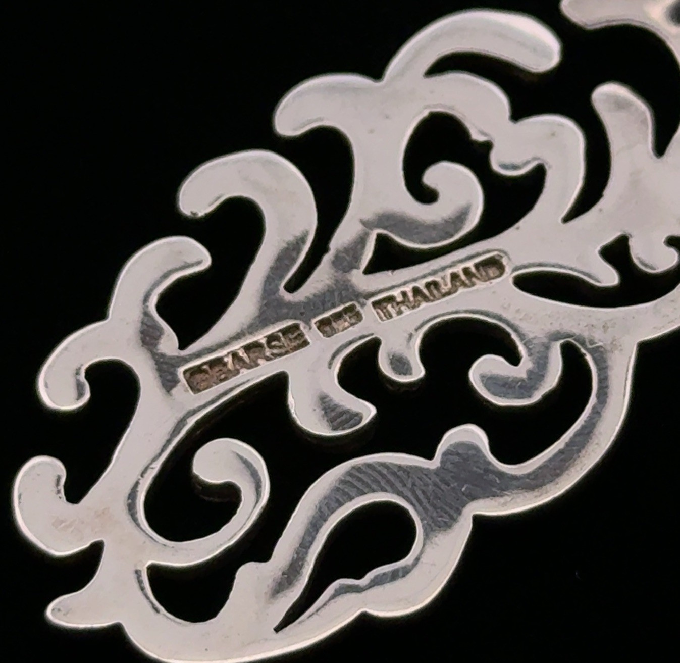 BARSE Thailand 925 Sterling Silver Scroll Filigree Pendant 10.3g