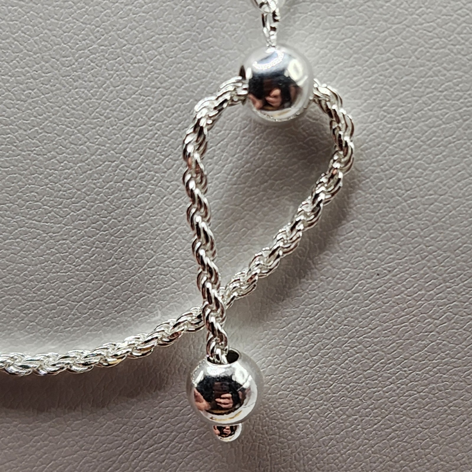 925 NEW Sterling Silver Adjustable Rope Chain 20″ Length 2mm Width FREE SHIPPING
