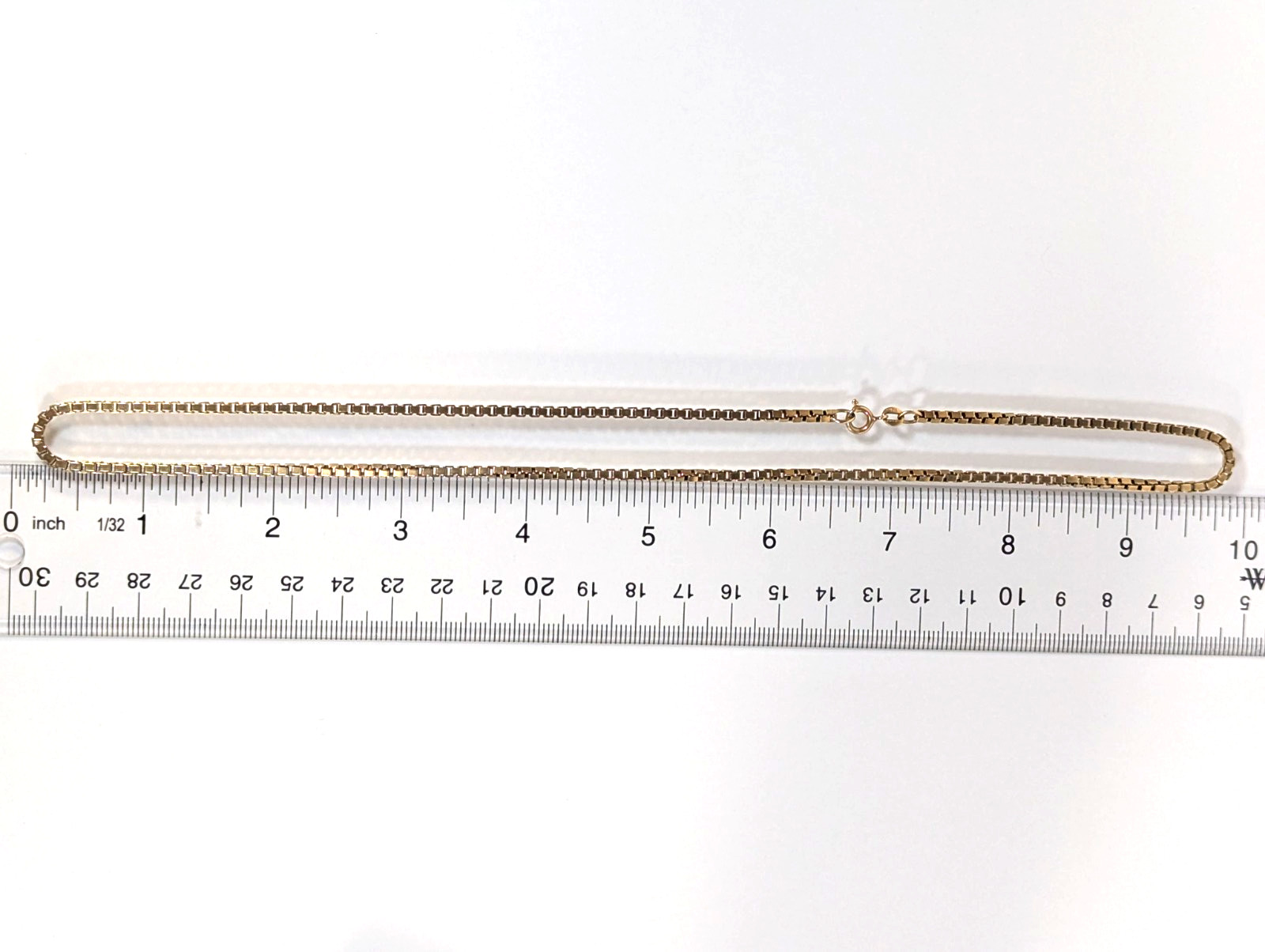 Vintage 14K SOLID Yellow Gold Box Chain Necklace 20″ HEAVY Gift FREE Shipping