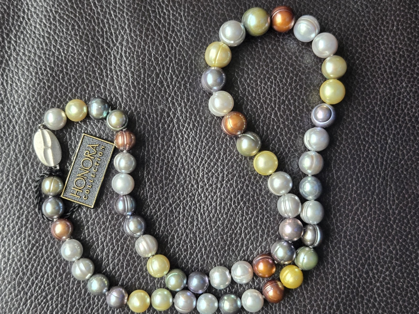 Honora Baroque Multicolor Pearl Necklace and Earrings Set QVC New In Box , Pouch