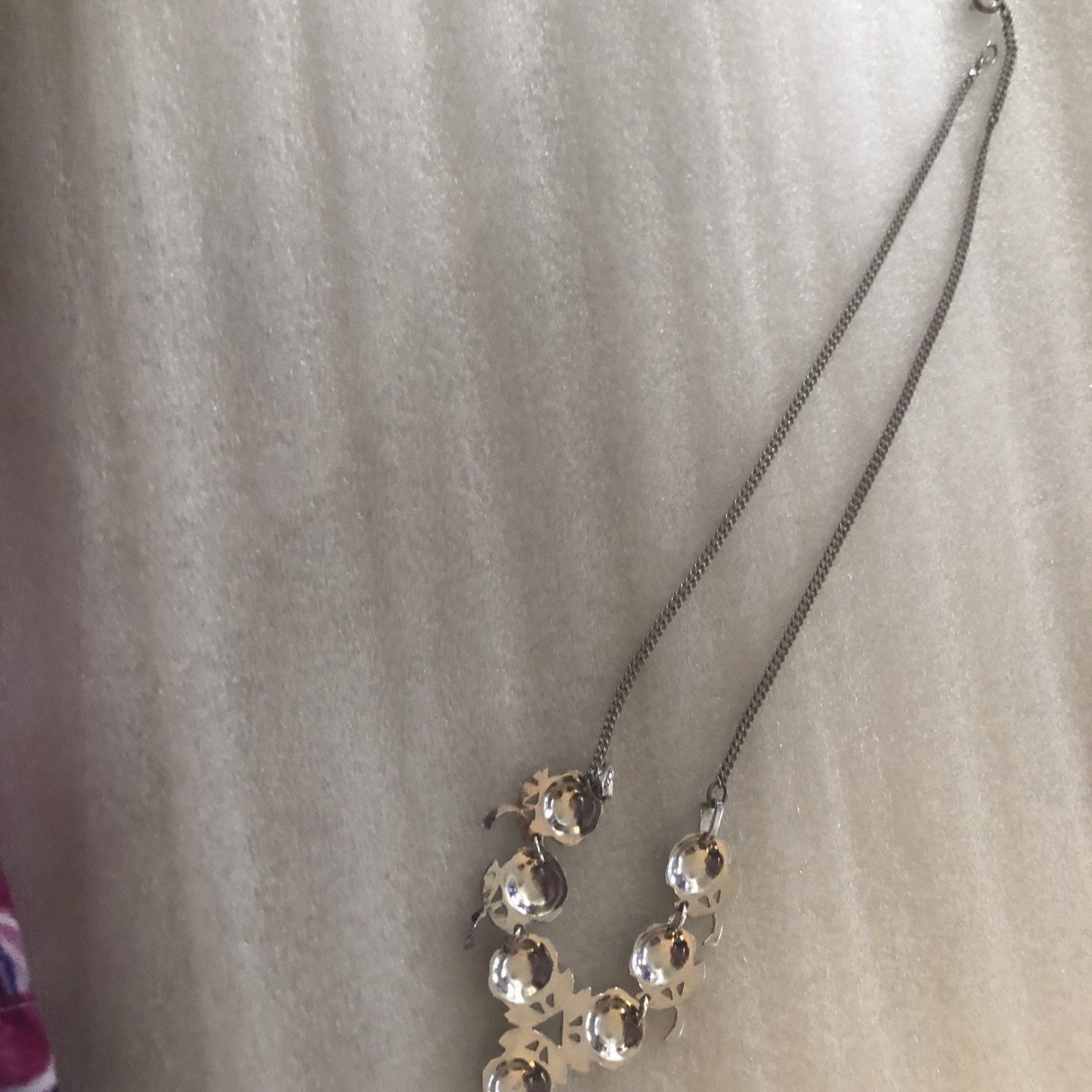 Sterling Silver Flower Necklace With Marcasite Gorgeous 17 Inches Long