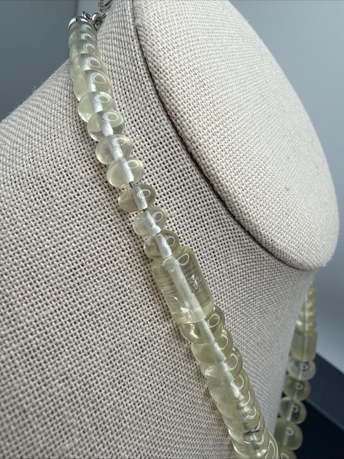 Jay King Natural Brazilian Lemon Citrine Graduated Bead Sterling Silver Necklace