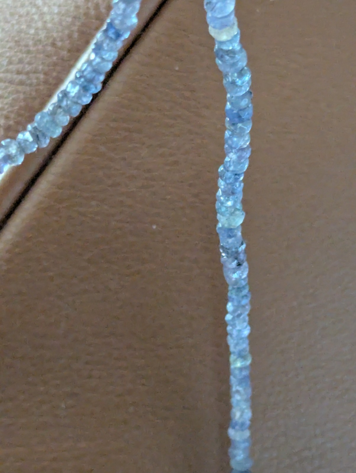 light blue Tanzanite Necklace (broken/impartial metal end) 18.26 in