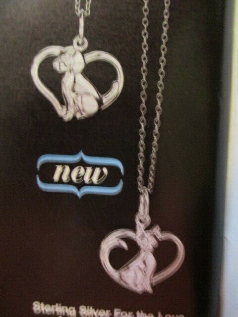 AVON Sterling Silver For The Love Of Animals Necklace “CAT” 19″ Long
