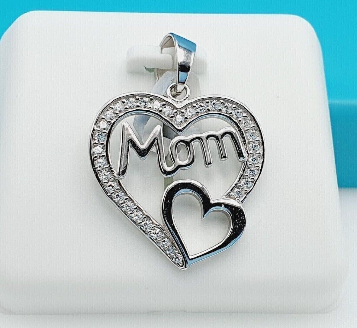 1.30Ct Round Cut Real Moissanite Heart Pendant 14K White Gold Plated Silver