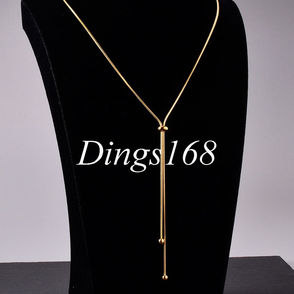 18K Yellow Gold Filled Adjustable Claspless Snake Chain Necklace fit 14″-25″inch