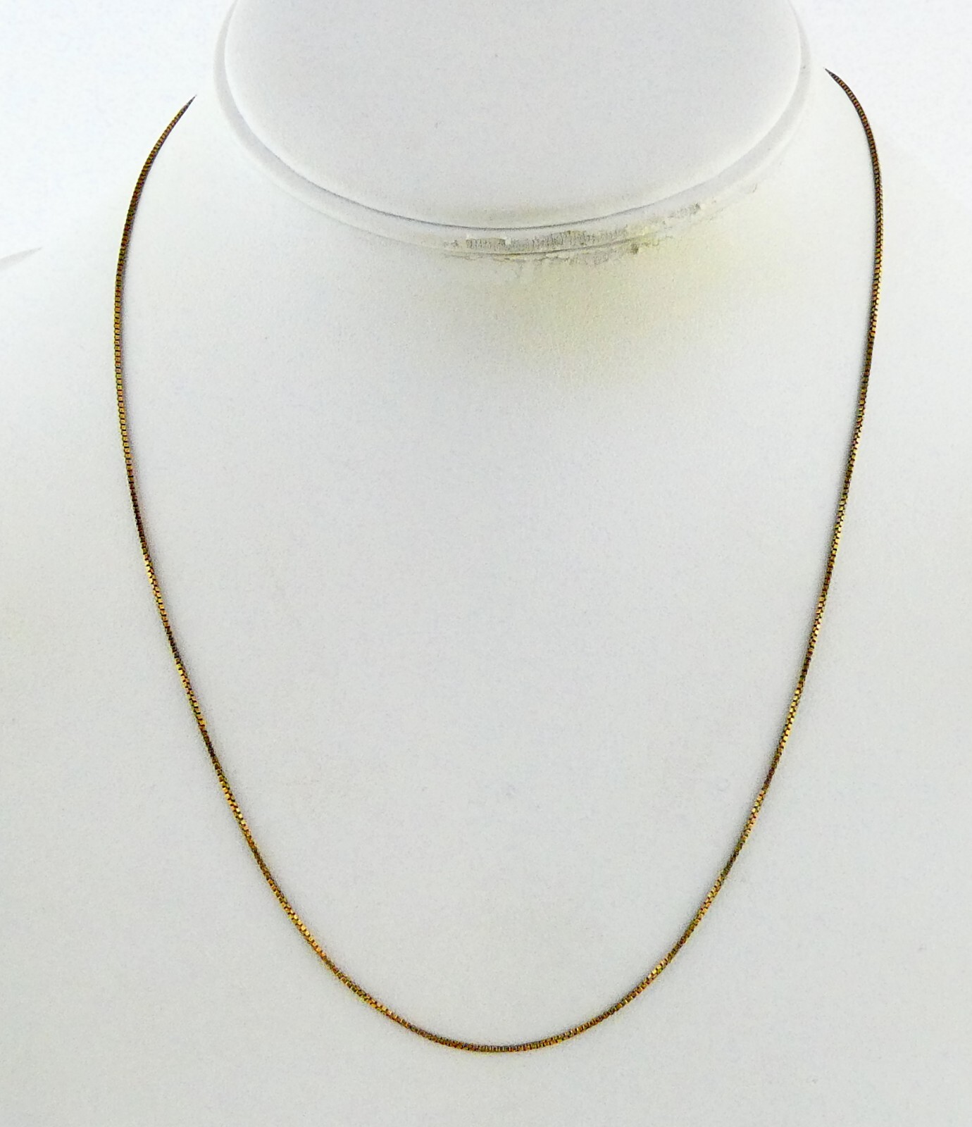 DBJ Gilded Sterling Silver Box Chain 18 Inches Long 925 2 Grams .87mm Thickness