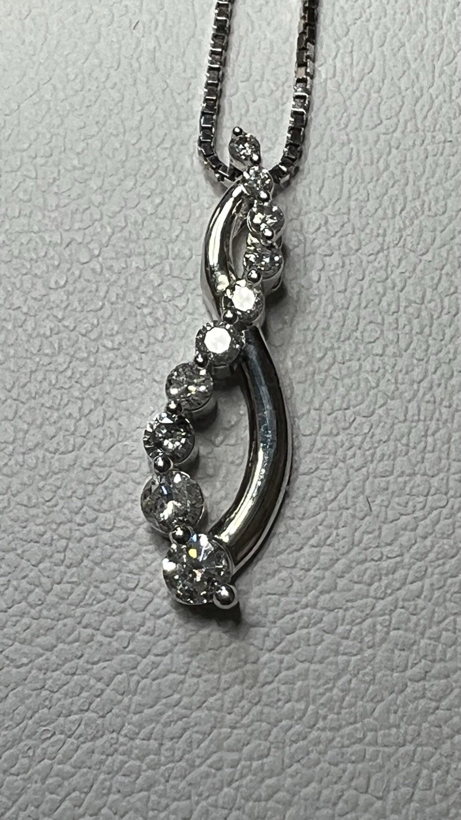 Gold over 925 Sterling Silver Round Lab Grown Diamonds Twist Pendant Box Chain
