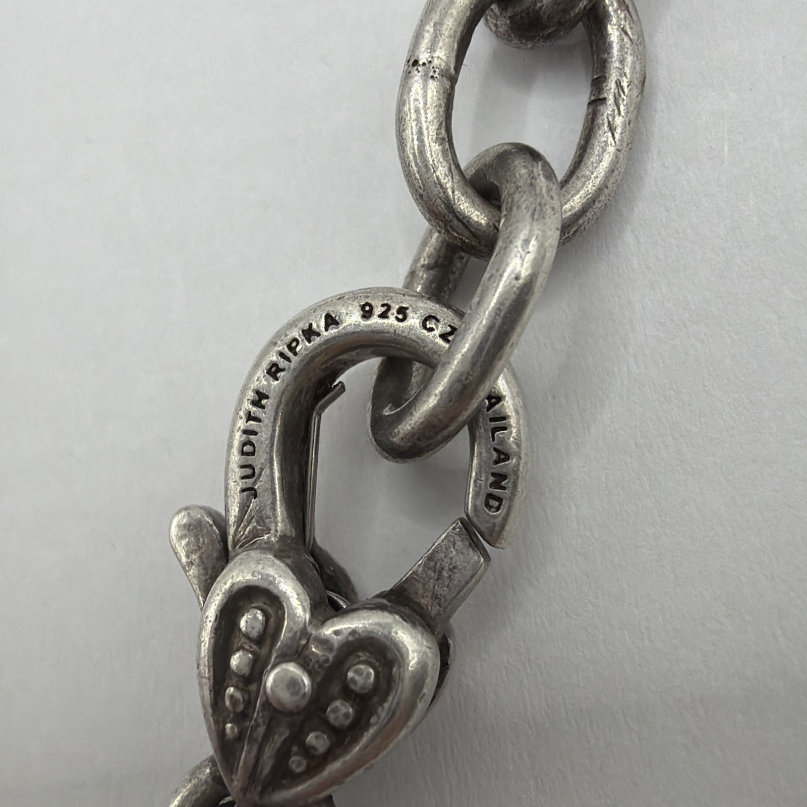 Judith Ripka Sterling Silver & CZ 19” Key To My Heart Oval Link Necklace