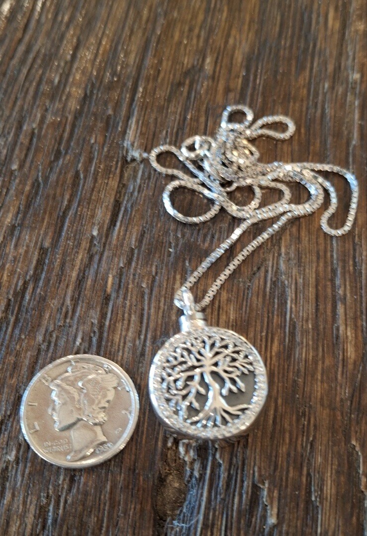 Tree Of Life Ash/urn Cz 925 Pendant 18 Inch Very Pretty ( FOR EVER IN THE HEART)