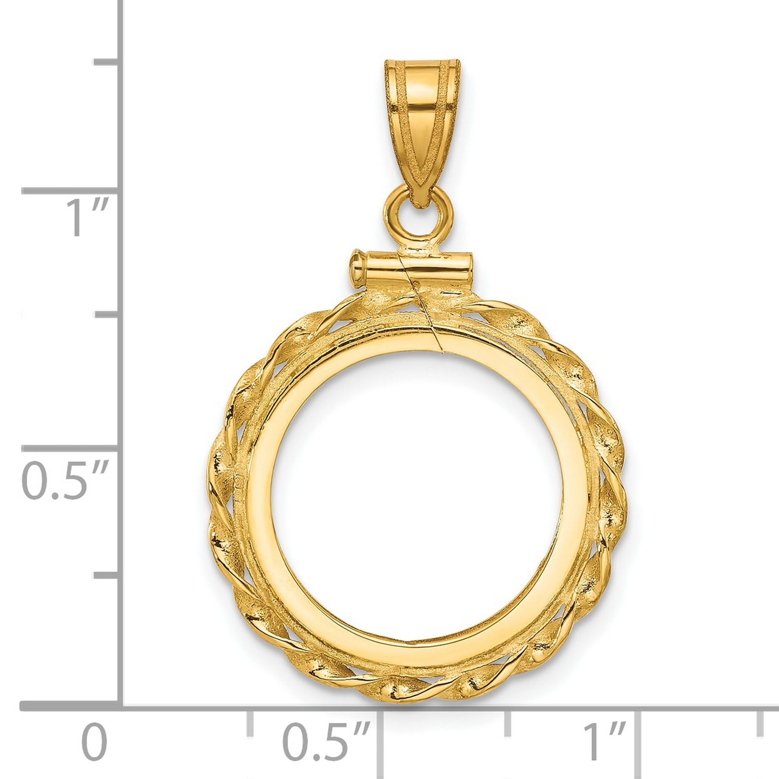 1983-2000 5 Yuan China 1/20 oz Panda Screw Top Twist Wire Coin Bezel in 14k Gold