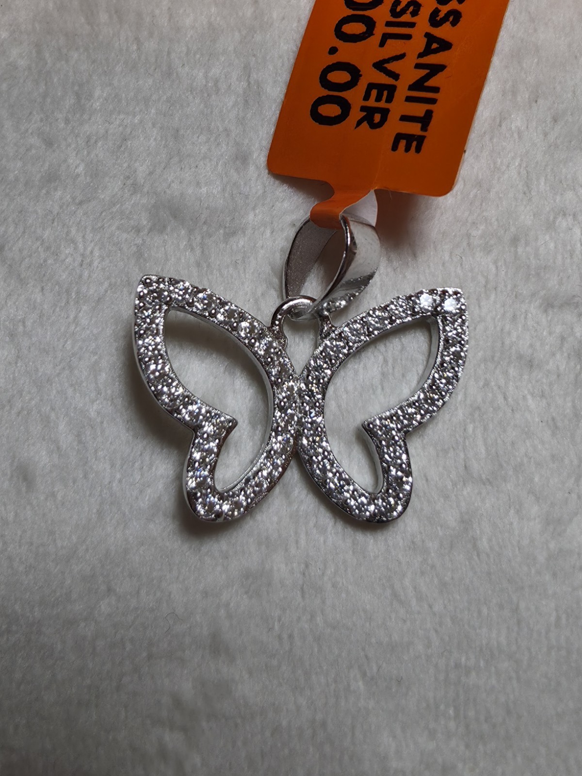 Moissanite Butterfly Pendant 1.50 CTW 925 Sterling Silver