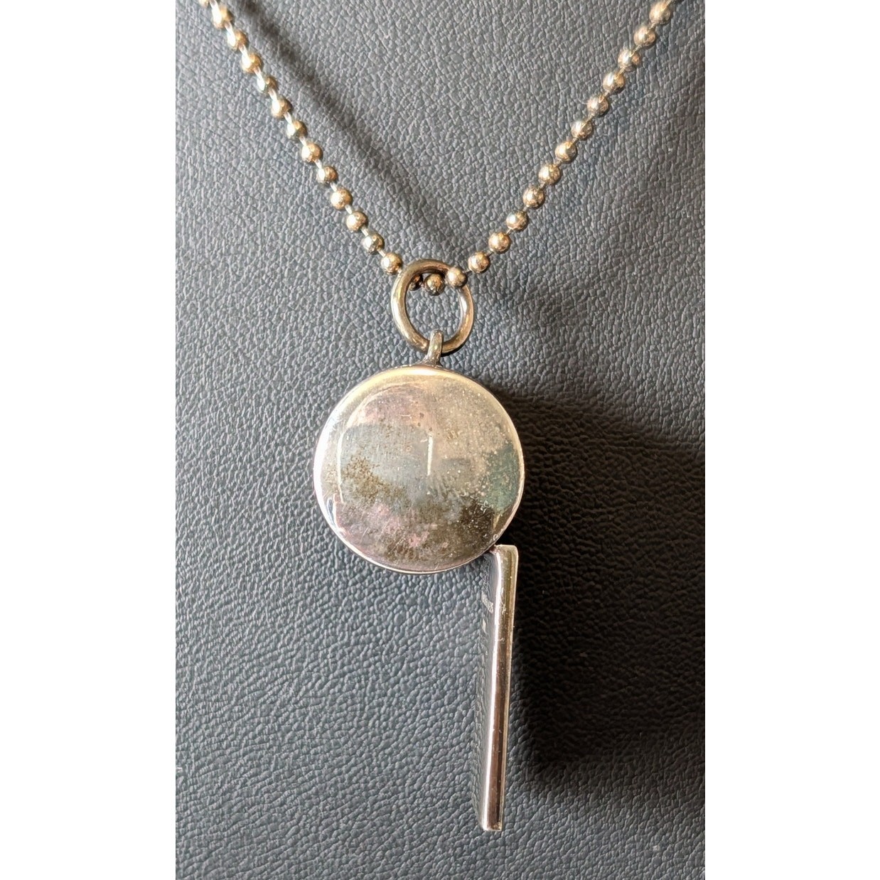 Tiffany & Co 925 Sterling Silver Whistle Charm Pendant Ball Chain Necklace 1837