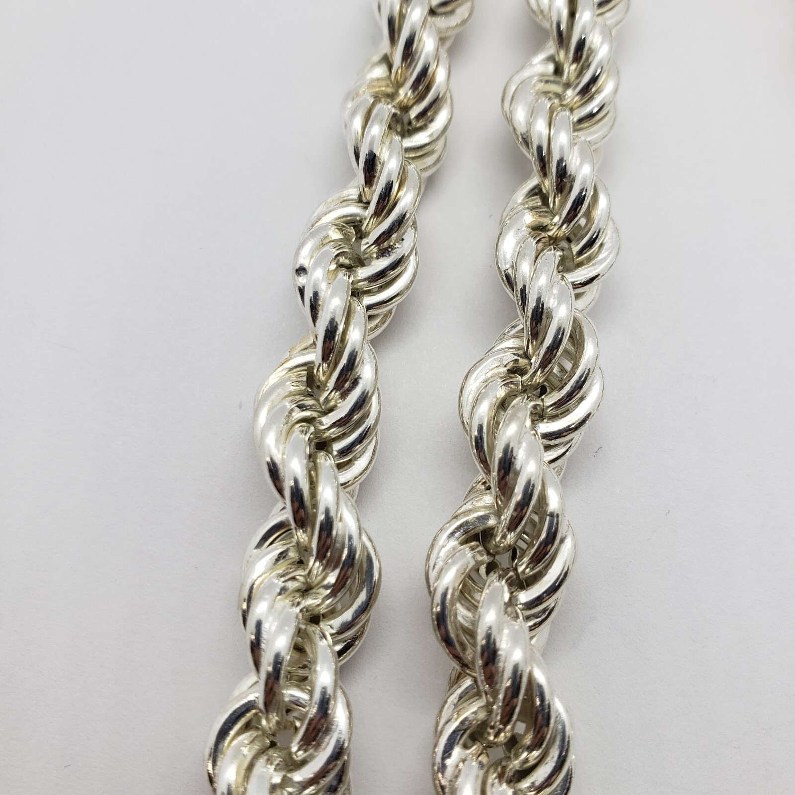 Sterling Silver Very Thick Hollow Rope Chain Bracelet Necklace Italy 10mm 12mm