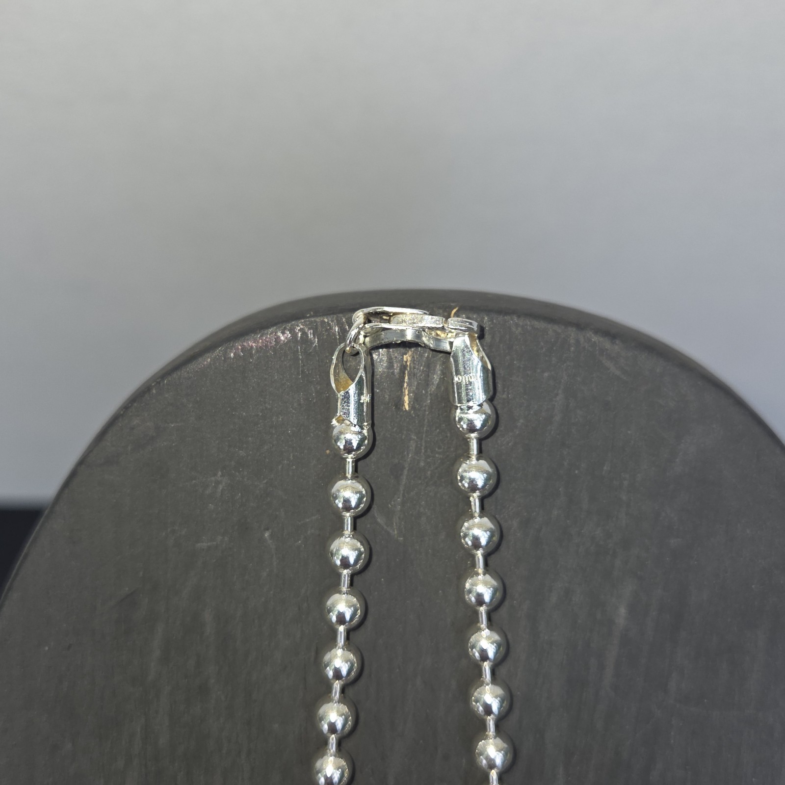 Sterling Silver Milor 3 mm Bead Ball Necklace ~ 28″