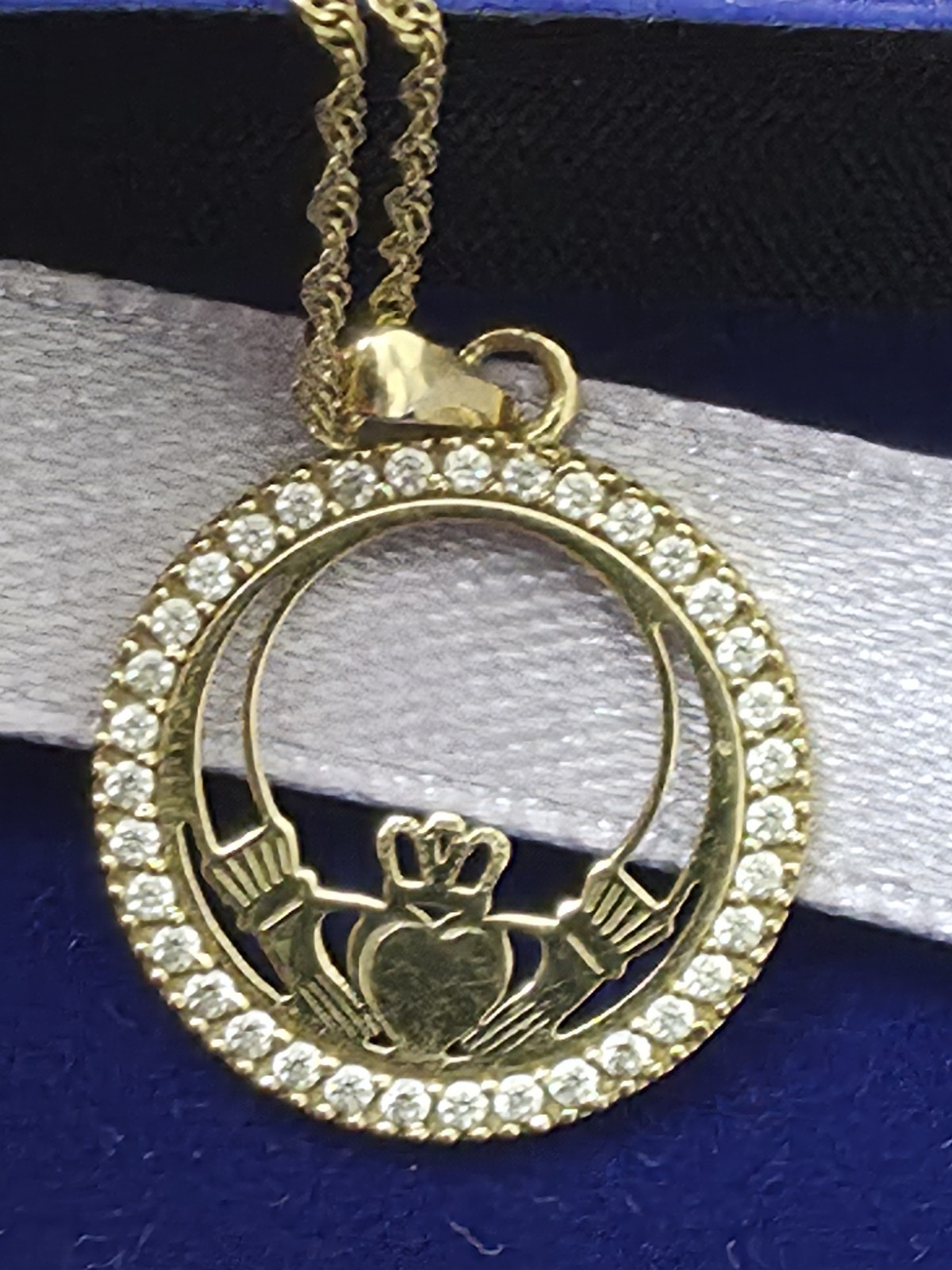 Irish, Crafted In Dublin, Solvar 10k Claddagh Pendant on 10k Chain