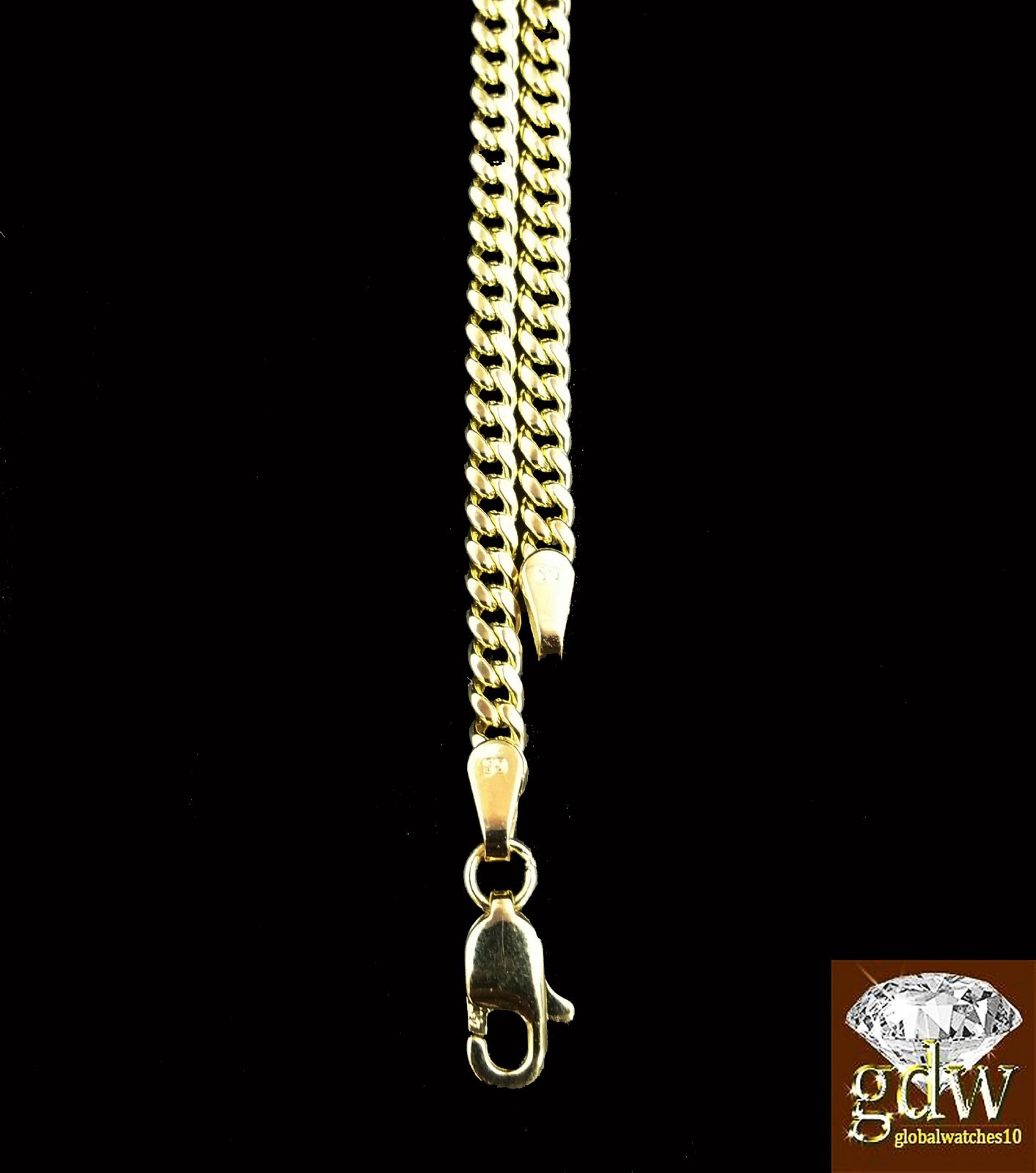 10k Gold Miami Cuban Chain Necklace 22″ Inch Men Women Link 4mm Real 10k Gold