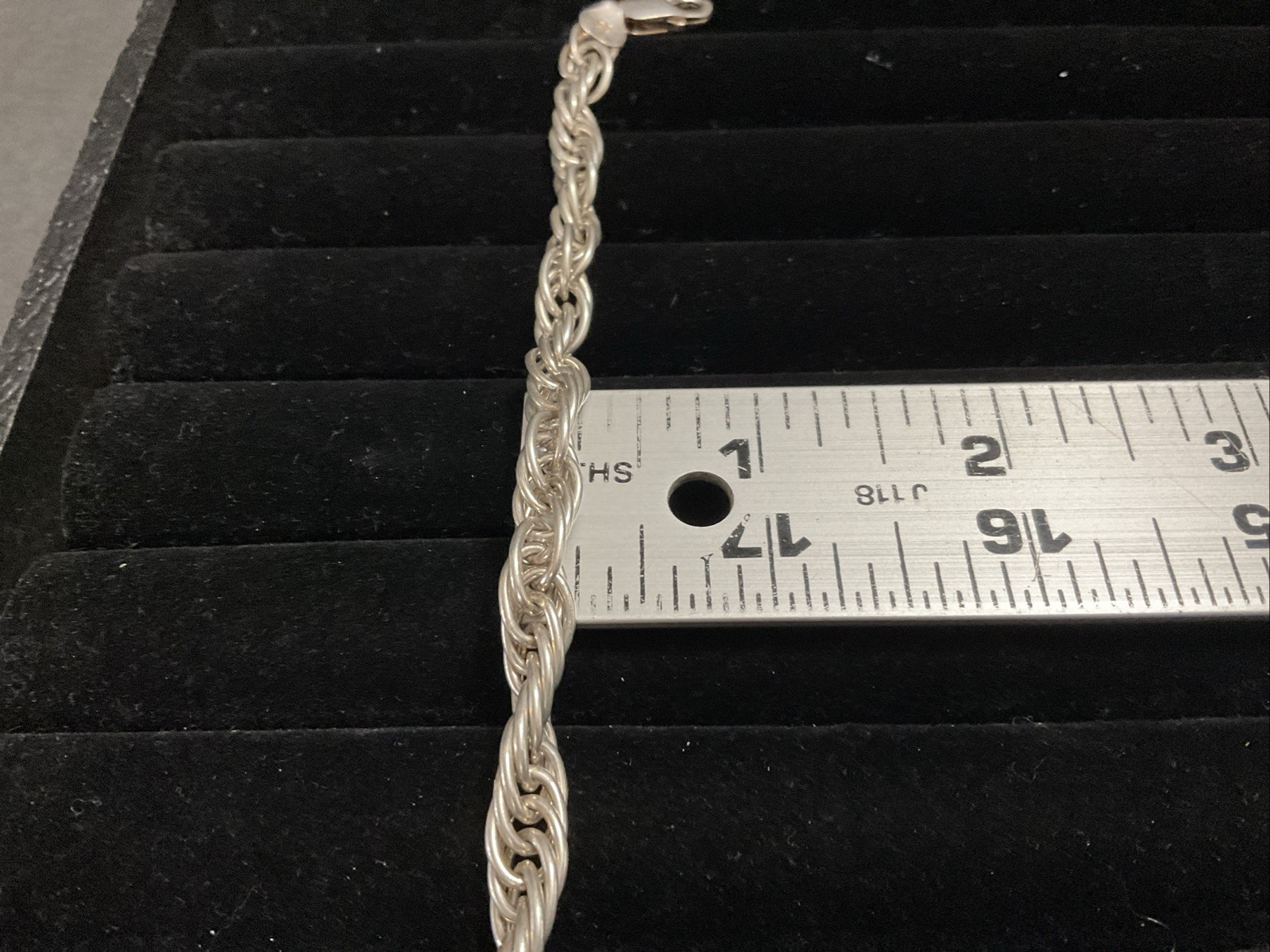 VTG 7 inch Sterling Italy 925 Bracelet Twisted Rope Lg Links 18 gr #002