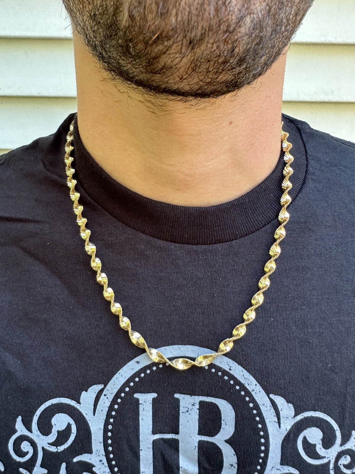 Real 14k Yellow Gold Vermeil 925 Silver 6mm Loose Singapore Rope Chain Necklace
