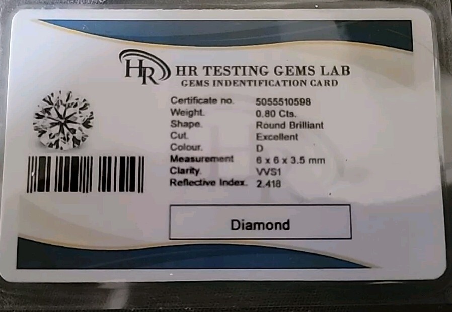 .80 CT VVS1 Diamond Knobcone Pendant W/ Certificate