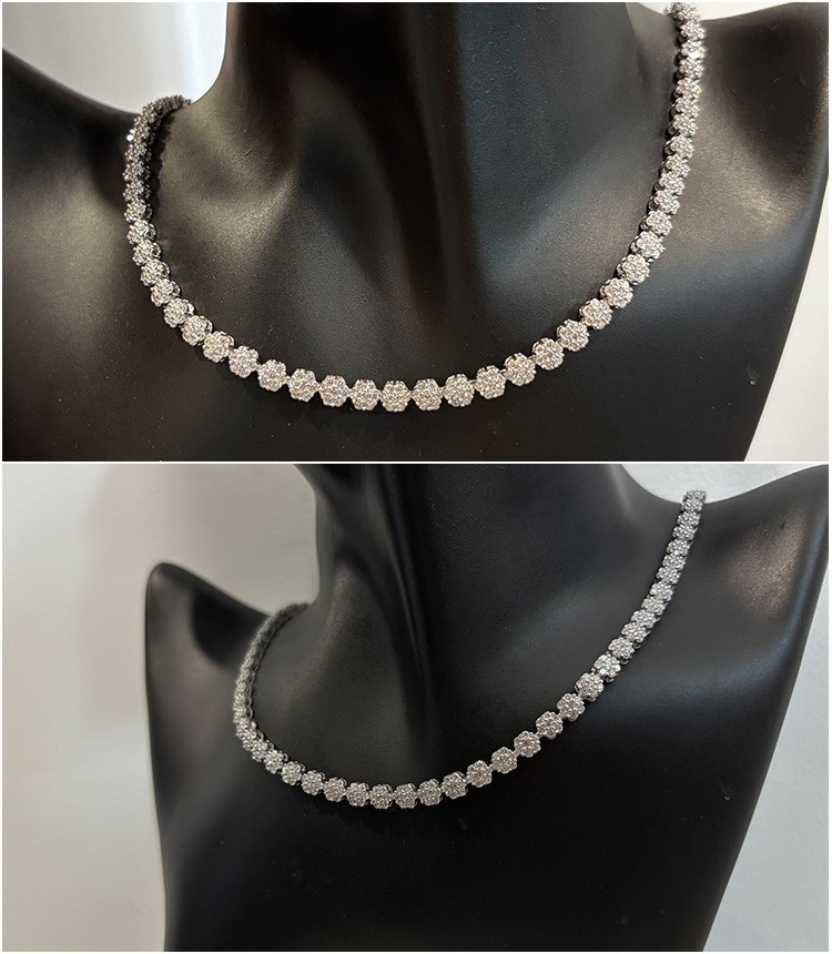 D/VVS1 Plum Blossom Moissanite Necklace 925 Sterling Silver Pass Test for Women