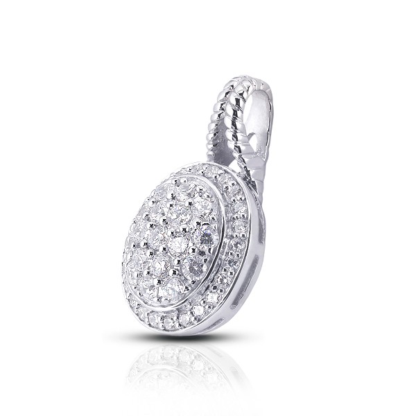 1.41ctw E VS2 Round Brilliant Earth Mined Certified Diamonds White Gold Pendant