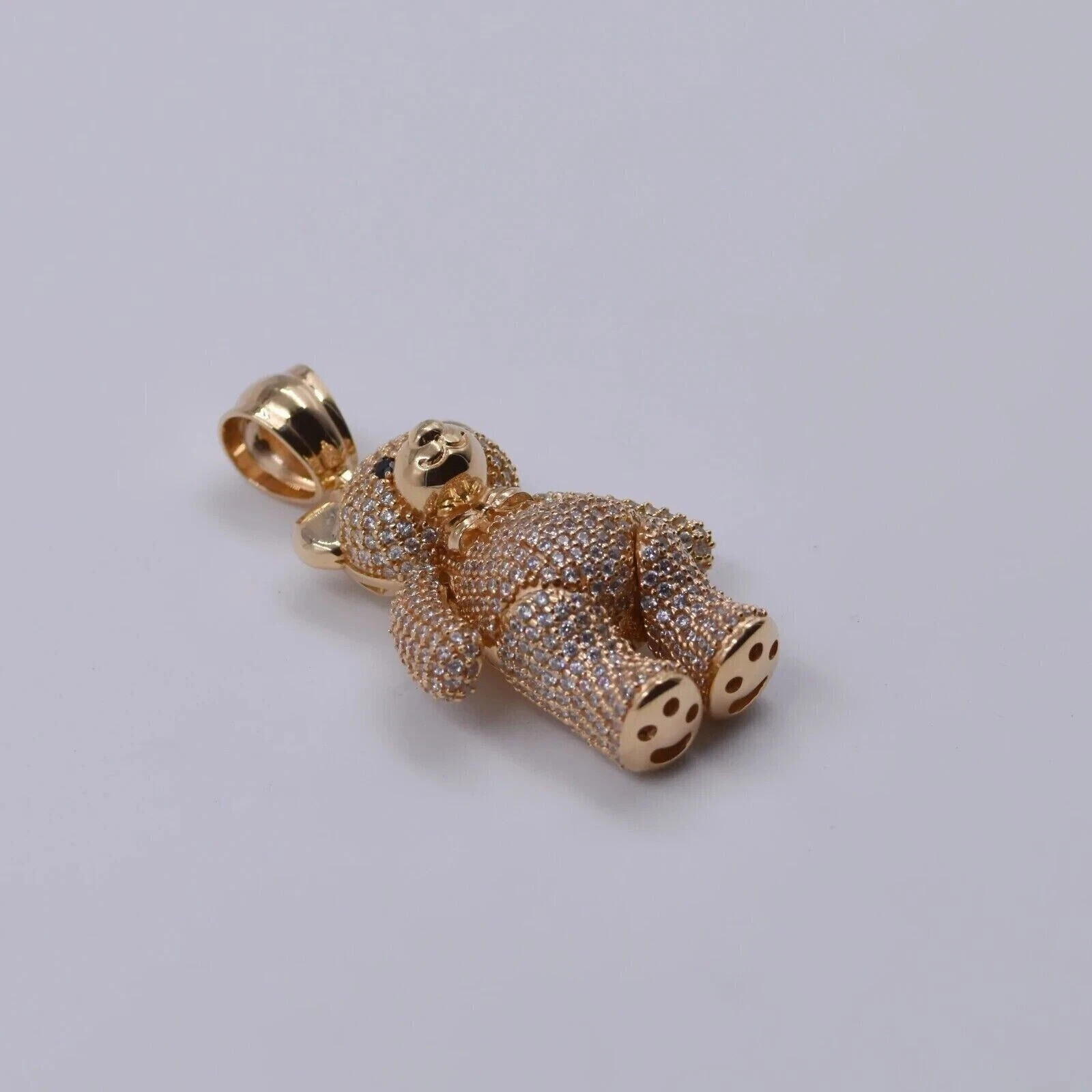 2.45Ct Lab Created Diamond Round TEDDY BEAR Pendant 14k Rose Gold Plated