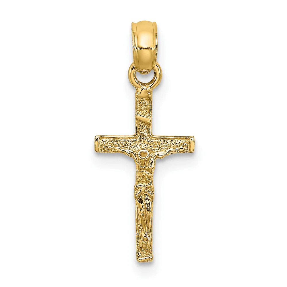 10K / 14K Yellow Gold Mini Crucifix Charm