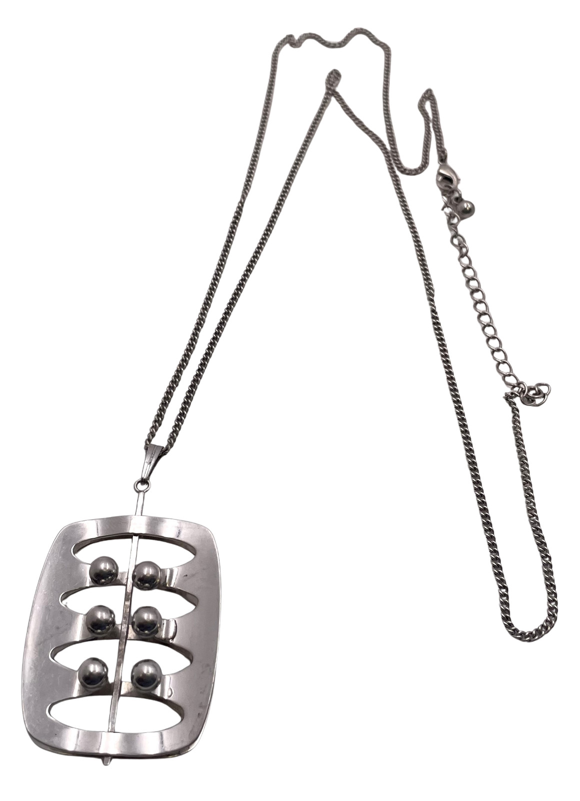 Sterling Silver Pendant on Chain in Modern Style