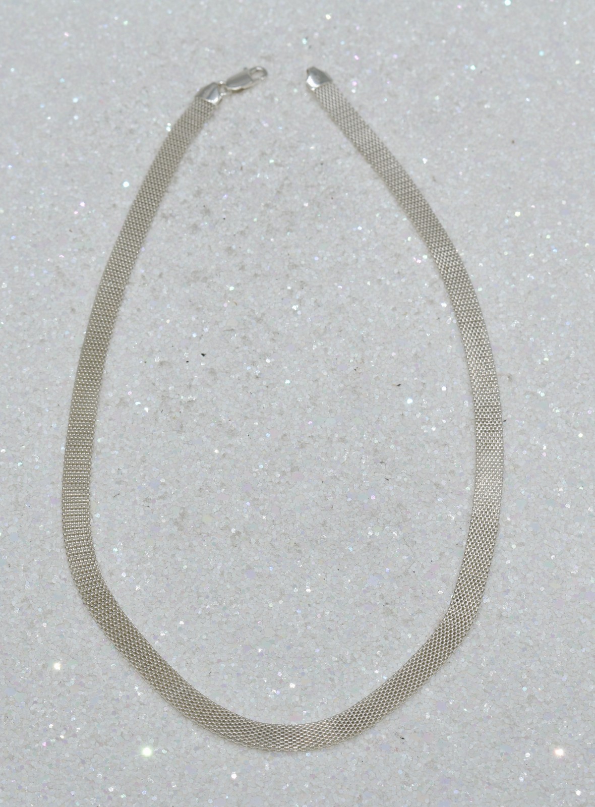 Italian Sterling Silver Lace 7 mm Necklace 20 inch 14.6 grams