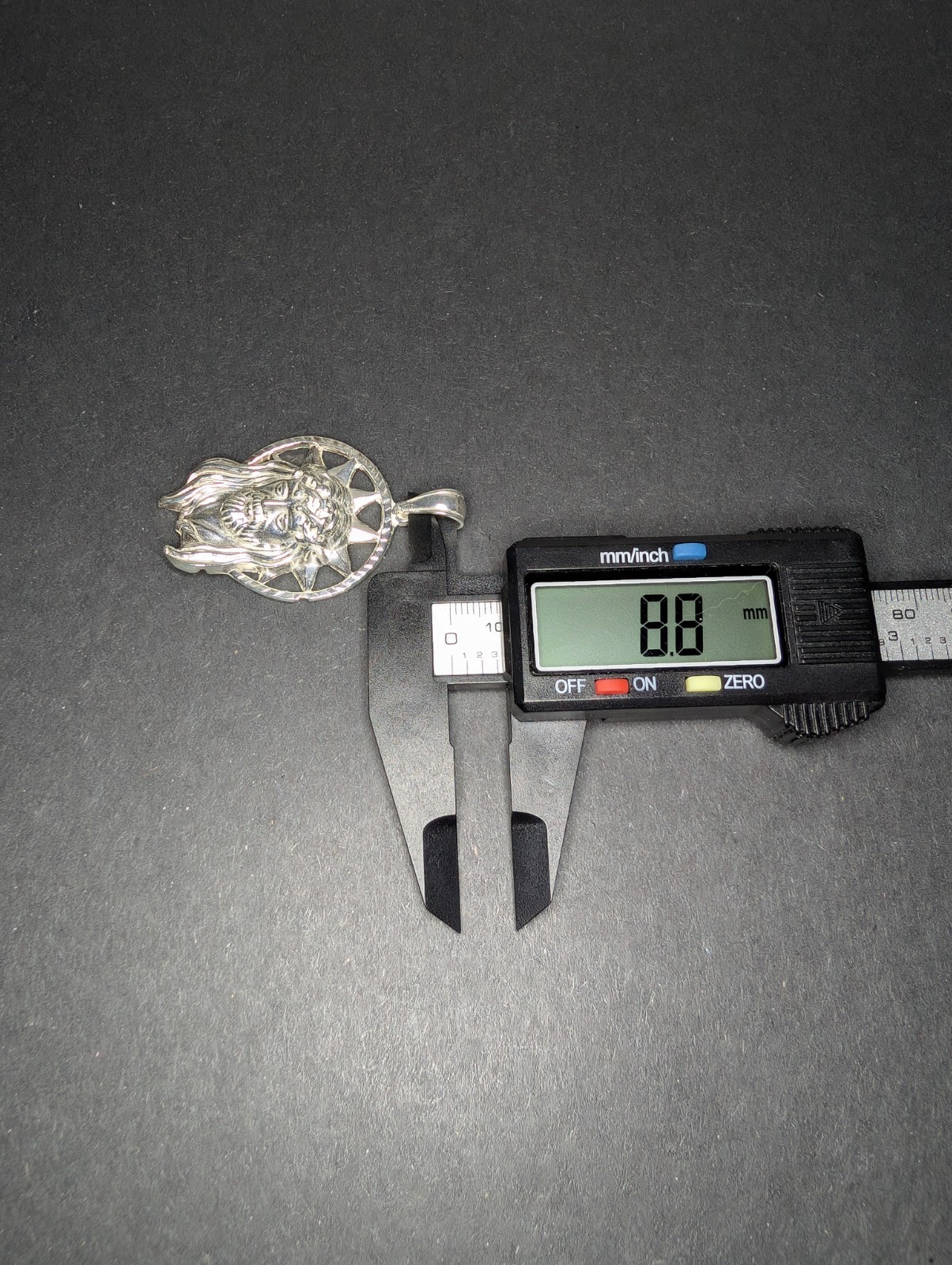 Solid 925 Sterling Silver Jesus Piece with Starburst Halo