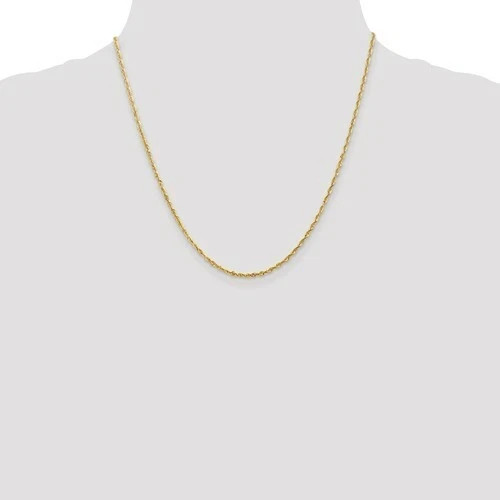 14K Yellow Gold 2.5mm-Diamond Cut Rope Chain Necklace Men Womens 20″