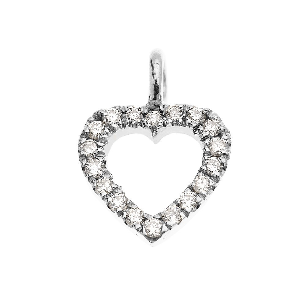 14K Gold Diamond Heart Pendant Necklace (Available in Yellow/Rose/White Gold)