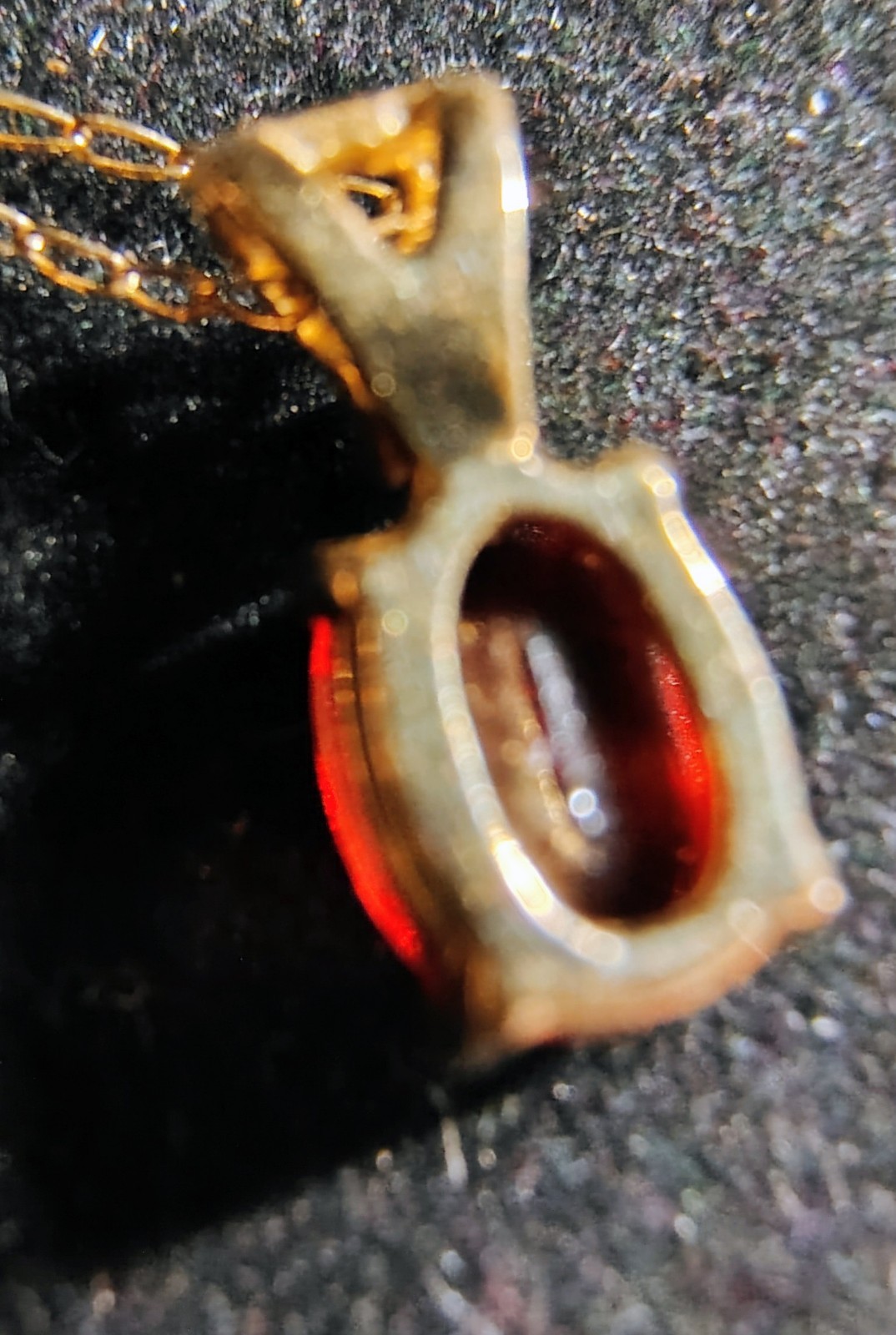 Unbranded 14k gold Red Garnet diamond pendant And Chain Necklace July Birthstone