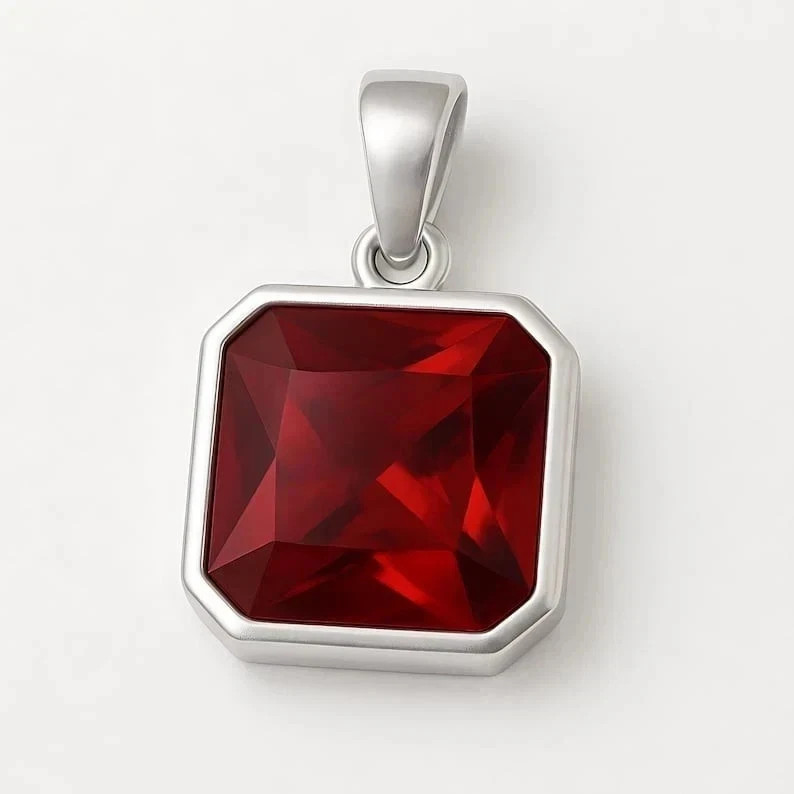 Certified 16 Ct Natural Blood Red Ruby Pendant 925 Sterling Silver Jewelry