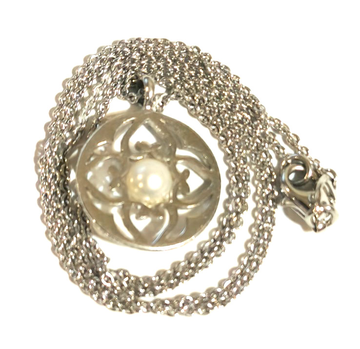 sterling silver 925 necklace cream white inlay celtic style art work free ship’n