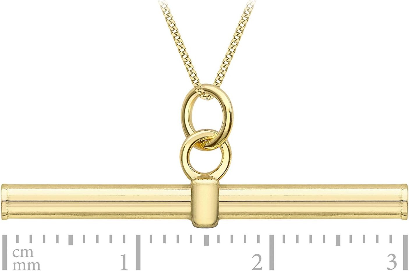 9ct Yellow Gold 30mm Round T-Bar Pendant WITHOUT CHAIN