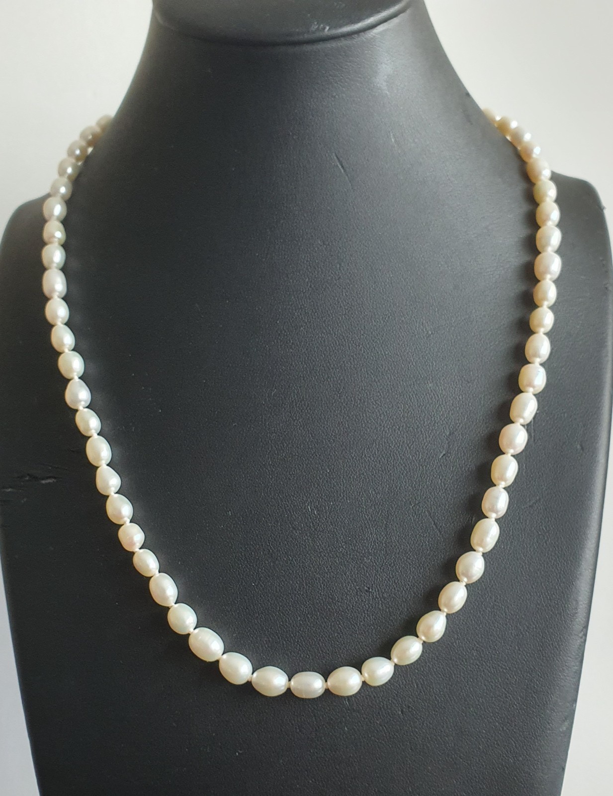 New Fresh Water Pearl Necklace 52cm Pearl Size approx.6mm X 8mm Lock Gold Plated
